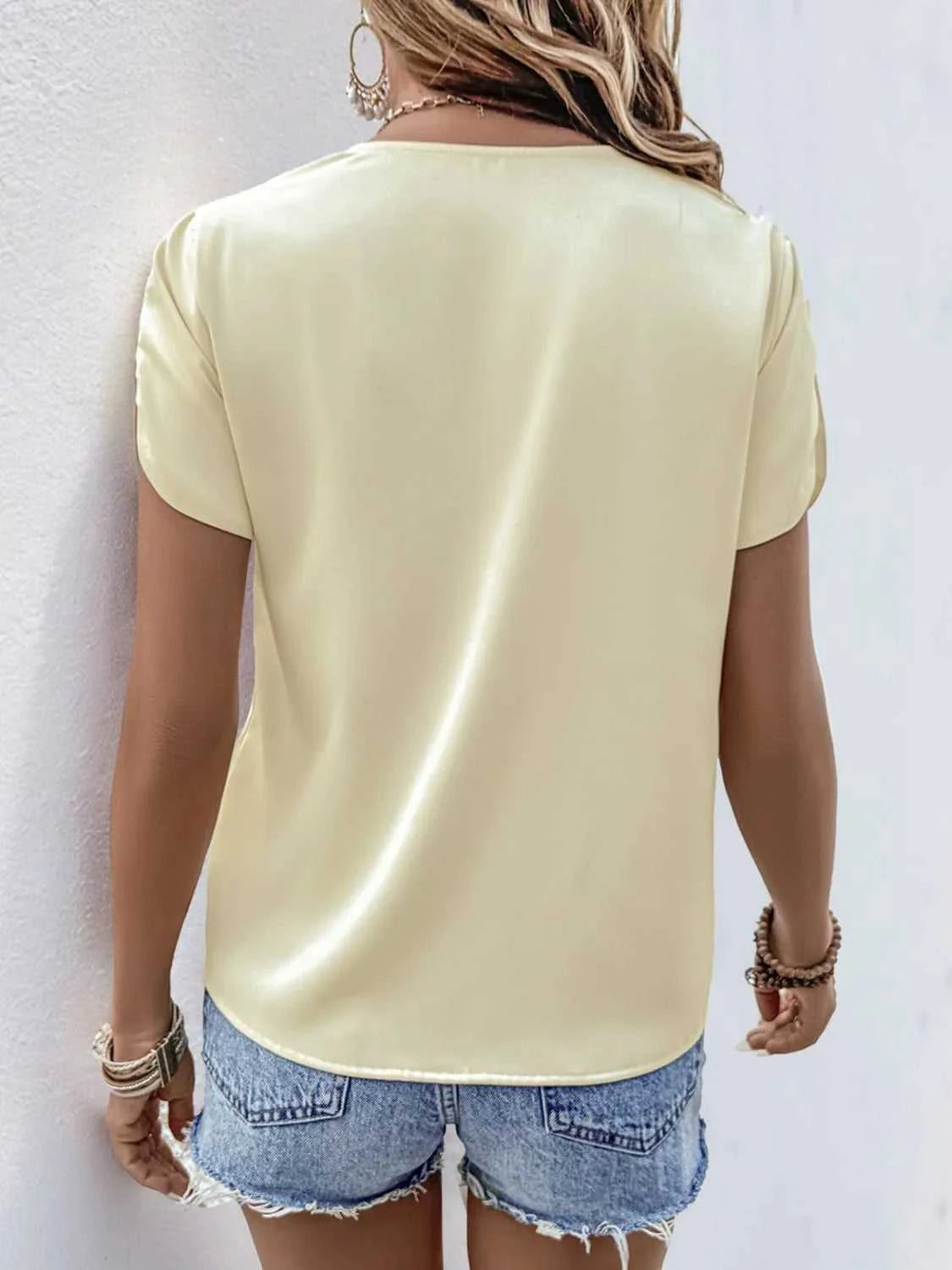 Satin Short Sleeve Blouse 100100575131991 20 Affordable Fashion Under $100 Jerry's Apparel 