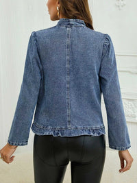 Open Front Ruffled Denim Jacket 100100150080645 49 Affordable Fashion Under $100 Jerry's Apparel 