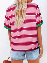 Striped Crew Neck T-Shirt 100100248569322 33 Affordable Fashion Under $100 Jerry's Apparel 