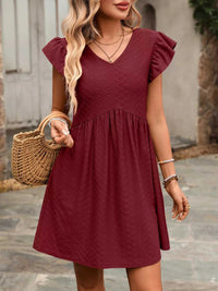 Ruffle Sleeve V-Neck A-Line Dress 100100170481531 30 Affordable Fashion Under $100 Jerry's Apparel 