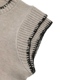 Perfee Contrast Trim Round Neck Cap Sleeve Knit Top 100100107581597 35 Affordable Fashion Under $100 Jerry's Apparel 