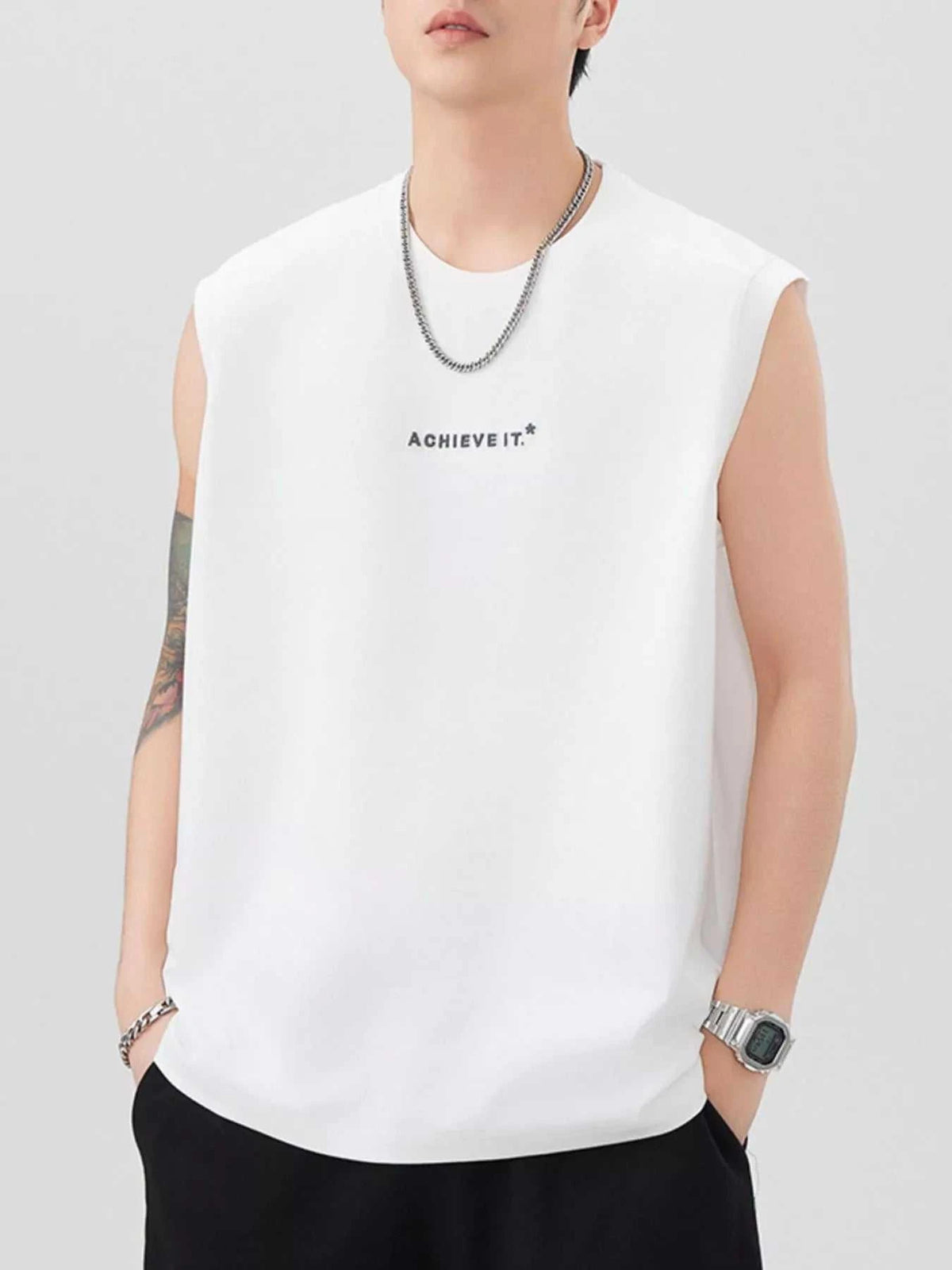 Men's Plus Size Letter Round Neck Tank 100400255866205 78 Affordable Fashion Under $100 Jerry's Apparel 