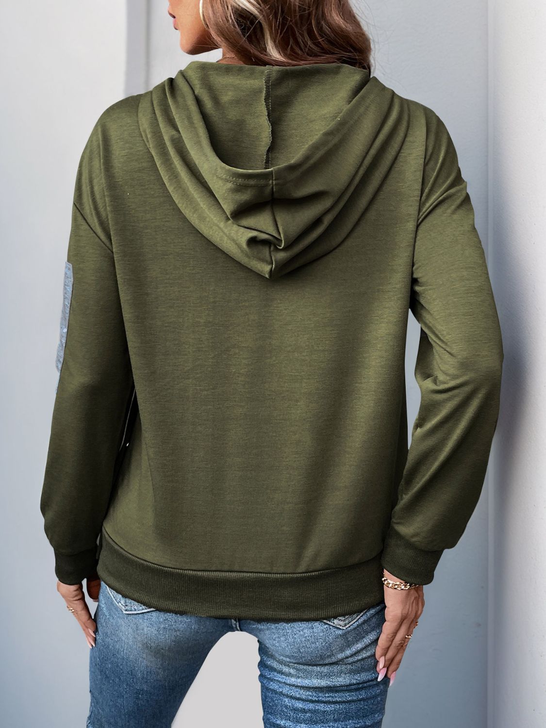 Perfee Dropped Shoulder Long Sleeve Hoodie