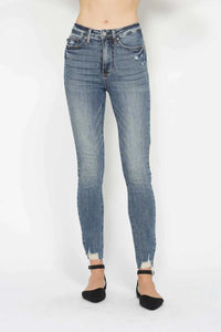 Judy Blue Full Size Tummy Control Vintage Wash Hem Destroy Skinny Jeans 100100882311542 64 Affordable Fashion Under $100 Jerry's Apparel 