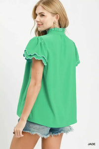 Umgee Scalloped Ruffle Sleeve Top 100100089911411 55 Affordable Fashion Under $100 Jerry's Apparel 