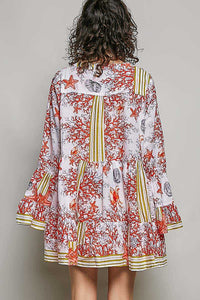 POL Striped Floral Long Sleeve Mini Dress with Pintuck Detail 100100852921122 52 Affordable Fashion Under $100 Jerry's Apparel 