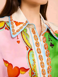 Printed Tie Waist Maxi Shirt Dress