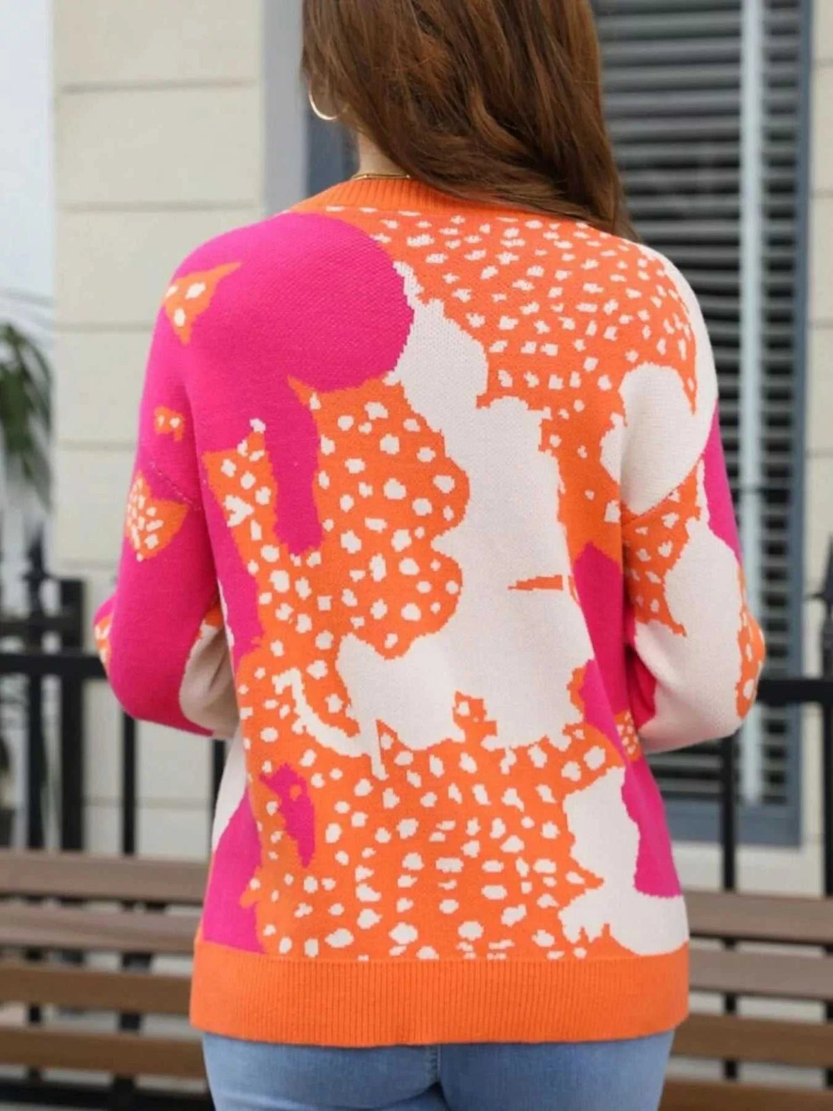 Abstract Pattern Round Neck Sweater 100100810449738 47 Gifts for Her Jerry's Apparel 