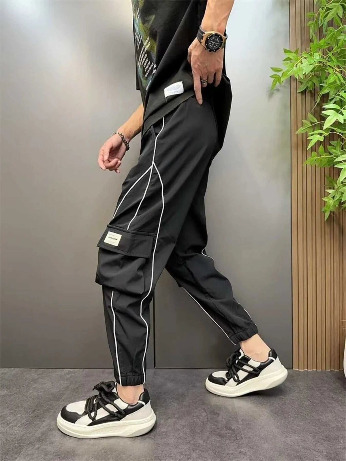 Men's Plus Size Stripe Cargo Joggers 100400722015234 46 Affordable Fashion Under $100 Jerry's Apparel 
