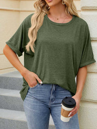 Casual Loose Fit Rolled Sleeve T-Shirt 100100846471189 23 Affordable Fashion Under $100 Jerry's Apparel 