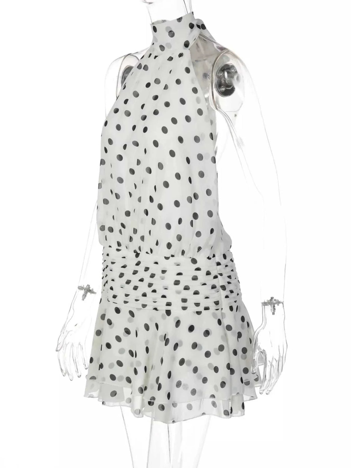 Polka Dot Halter Neck Ruffle Dress 100100761627730 51 Affordable Fashion Under $100 Jerry's Apparel 