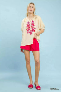 Umgee Embroidered Puff Sleeve Blouse 100100035431753 57 Affordable Fashion Under $100 Jerry's Apparel 
