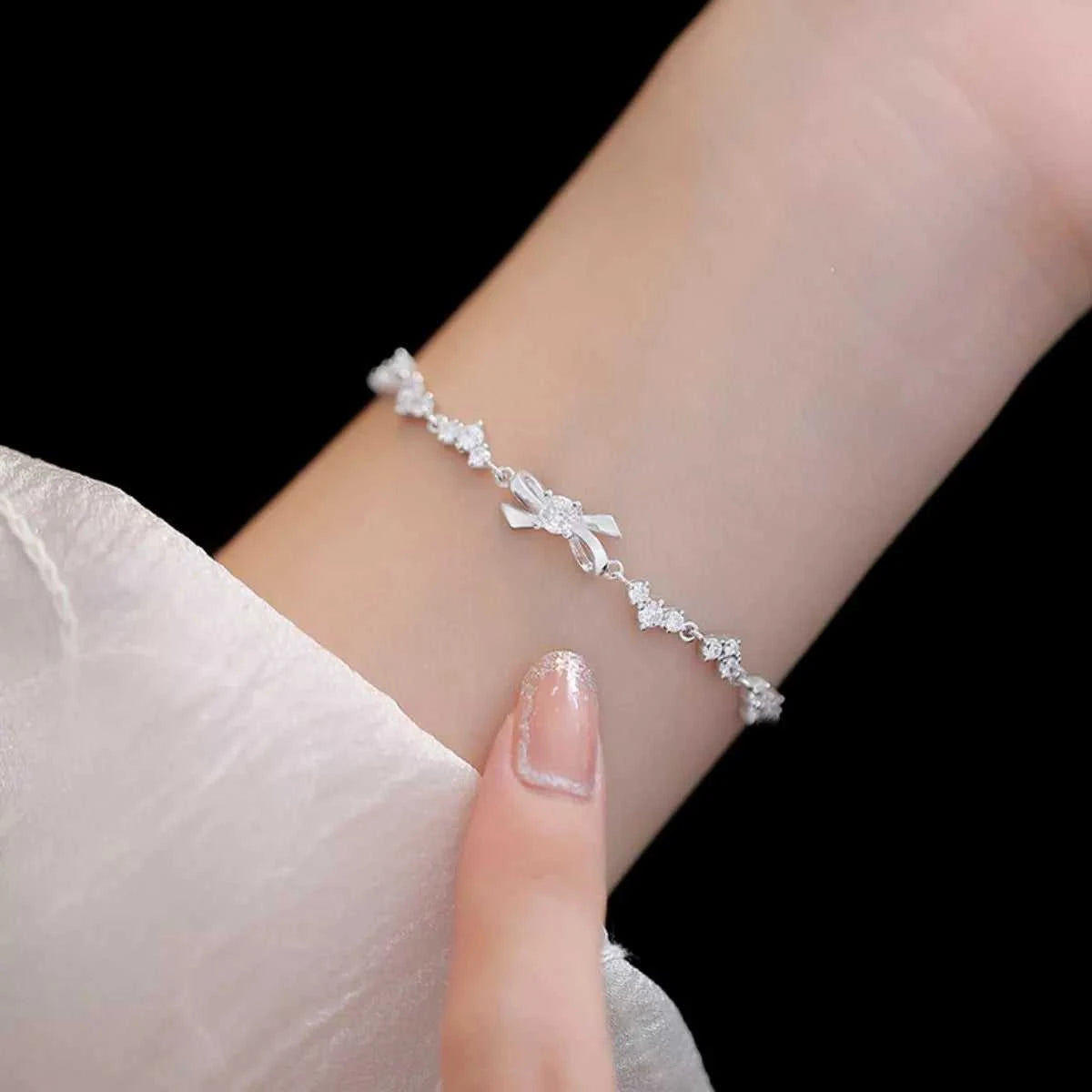 925 Sterling Silver Chain Bow Bracelet 100500004456042 49 Affordable Fashion Under $100 Jerry's Apparel 