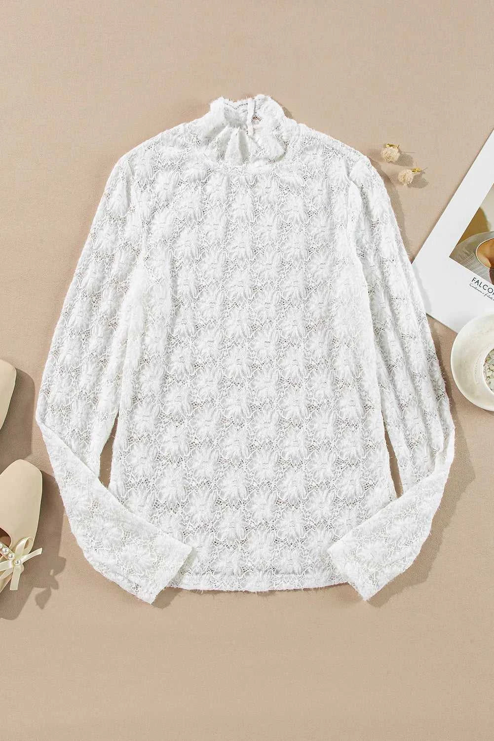 Lace Mock Neck Long Sleeve Top 100100168761353 27 Affordable Fashion Under $100 Jerry's Apparel 