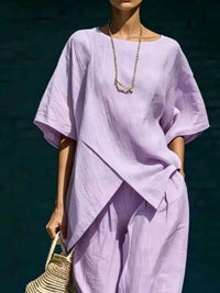 Full Size Asymmetric Top and Wide-Leg Pants Set Plus Size 101001701257915 41 Affordable Fashion Under $100 Jerry's Apparel 