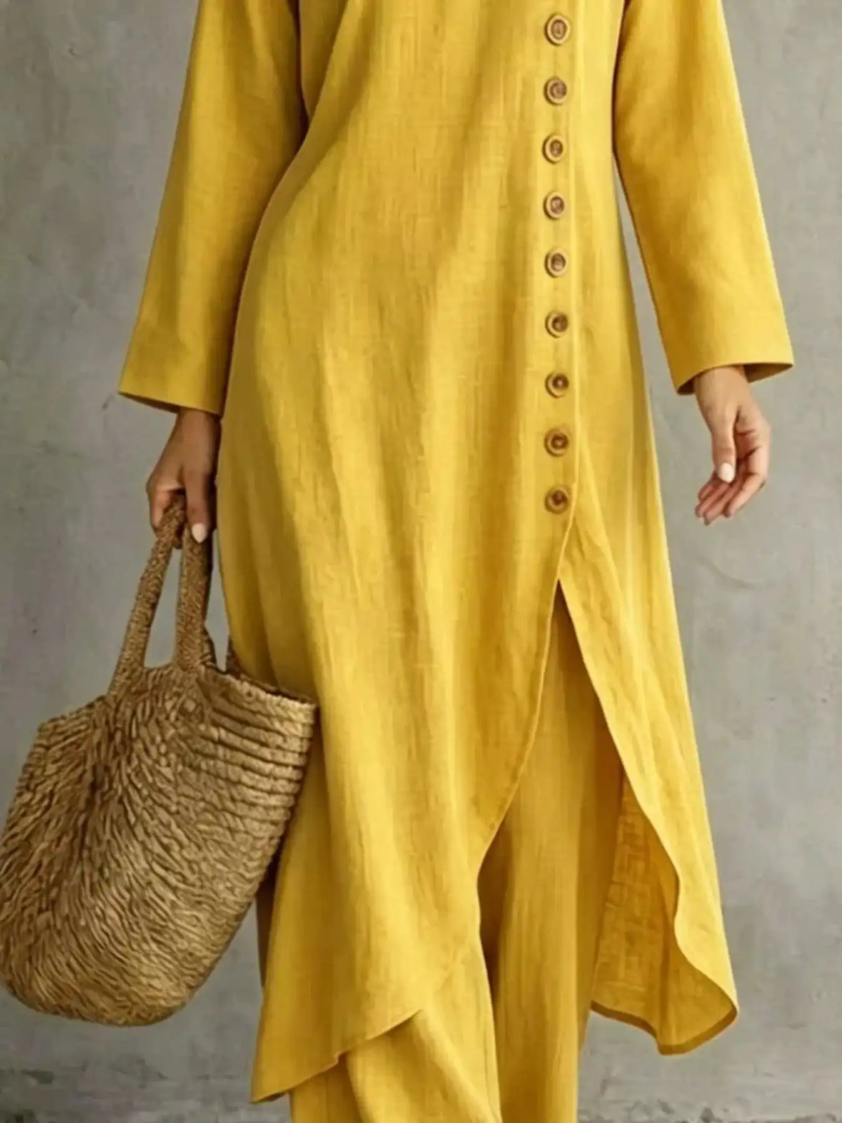 Full Size Side-Buttoned Longline Top and Pants Set Plus Size 101001327097524 51 Affordable Fashion Under $100 Jerry's Apparel 