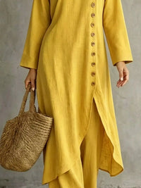 Full Size Side-Buttoned Longline Top and Pants Set Plus Size 101001327097524 51 Affordable Fashion Under $100 Jerry's Apparel 
