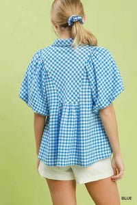 Umgee Smocked Yoke Puff Sleeve Gingham Blouse 100100390081797 53 Affordable Fashion Under $100 Jerry's Apparel 