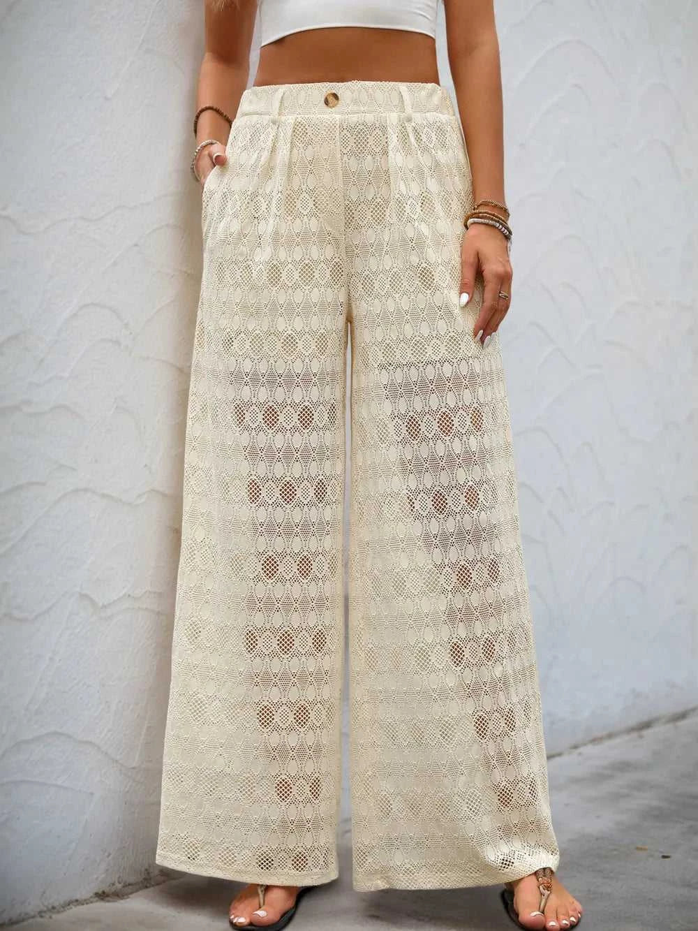 Decorative Button Wide Leg Pants 100100627351573 30 Affordable Fashion Under $100 Jerry's Apparel 