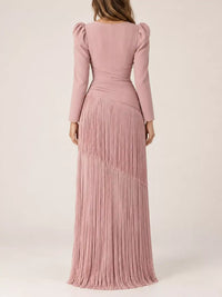 V-Neck Fringe Midi Dress 101001887680790 69 Affordable Fashion Under $100 Jerry's Apparel 
