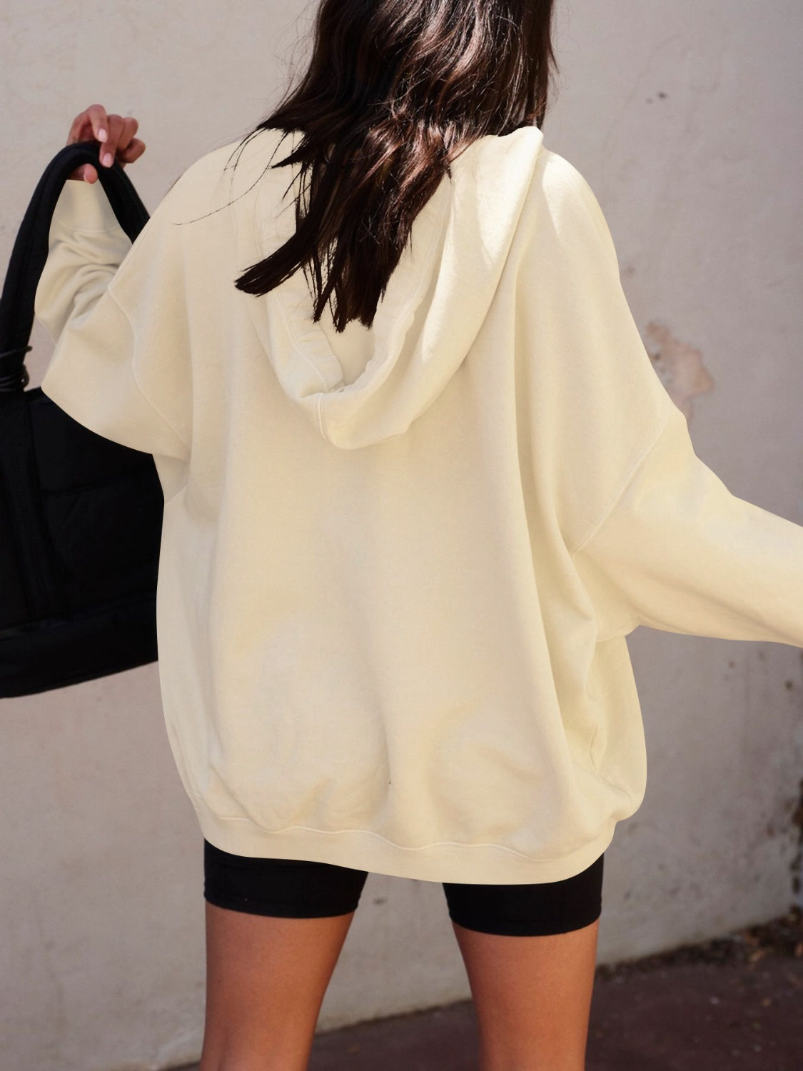 Dropped Shoulder Long Sleeve Hoodie