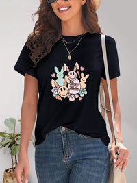 Graphic Round Neck Short Sleeve T-Shirt