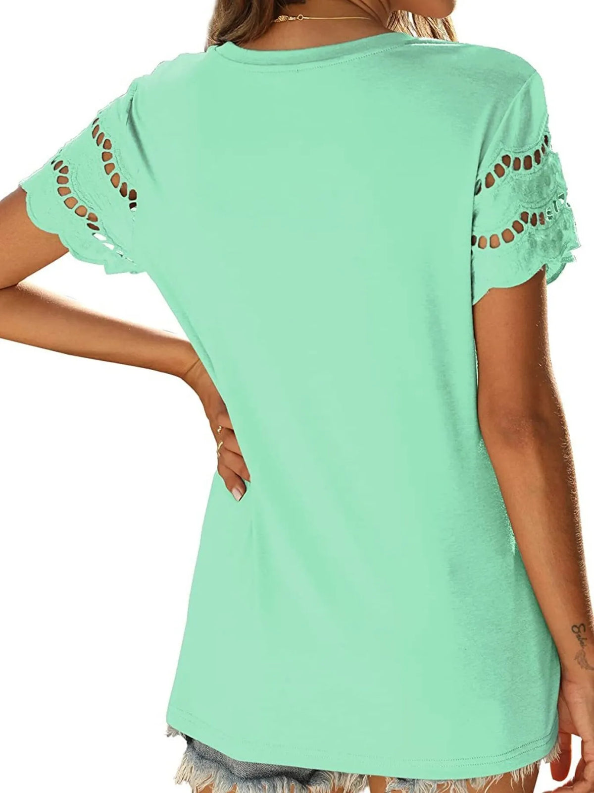 Round Neck Short Sleeve Casual T-Shirt