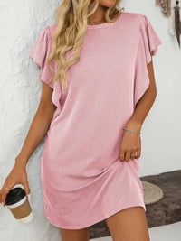 Mandy Ruffled Round Neck Short Sleeve Dress 100100862091074 26 Affordable Fashion Under $100 Jerry's Apparel 