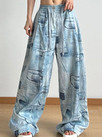 Printed Wide Leg Relaxed Fit Pants