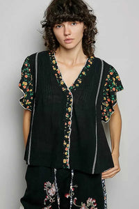 POL V-Neck Floral Ruffle Sleeve Blouse 100100425521064 62 Affordable Fashion Under $100 Jerry's Apparel 