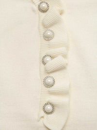 Ruffle Trim Pearl Button V-Neck Knit Top 100100535859062 43 Affordable Fashion Under $100 Jerry's Apparel 