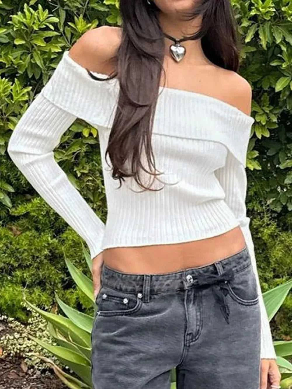 Perfee Off Shoulder Long Sleeve Sweater 100100731901575 28 Women's Sweaters and Knitwear Jerry's Apparel 