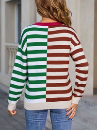 Striped Round Neck Long Sleeve Sweater 100100983519081 49 Affordable Fashion Under $100 Jerry's Apparel 