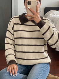 Striped Knit Polo Sweater 100100473191463 39 Affordable Fashion Under $100 Jerry's Apparel 