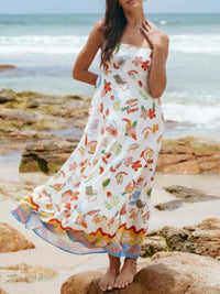 Printed Square Neck Maxi Cami Dress