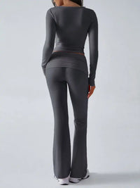 Devine Ruched Long Sleeve Top and Pants Set 100100100351065 35 Affordable Fashion Under $100 Jerry's Apparel 