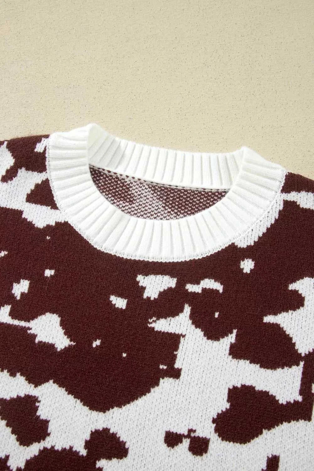 Western Print Cow Pattern Long Sleeve Round Neck Pullover Knitwear Sweater 101002873465913 49 Affordable Fashion Under $100 Jerry's Apparel 