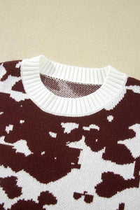 Western Print Cow Pattern Long Sleeve Round Neck Pullover Knitwear Sweater 101002873465913 49 Affordable Fashion Under $100 Jerry's Apparel 