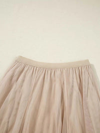 Tulle Mesh Overlay Flared Midi Skirt 100100431711620 39 Gifts for Her Jerry's Apparel 