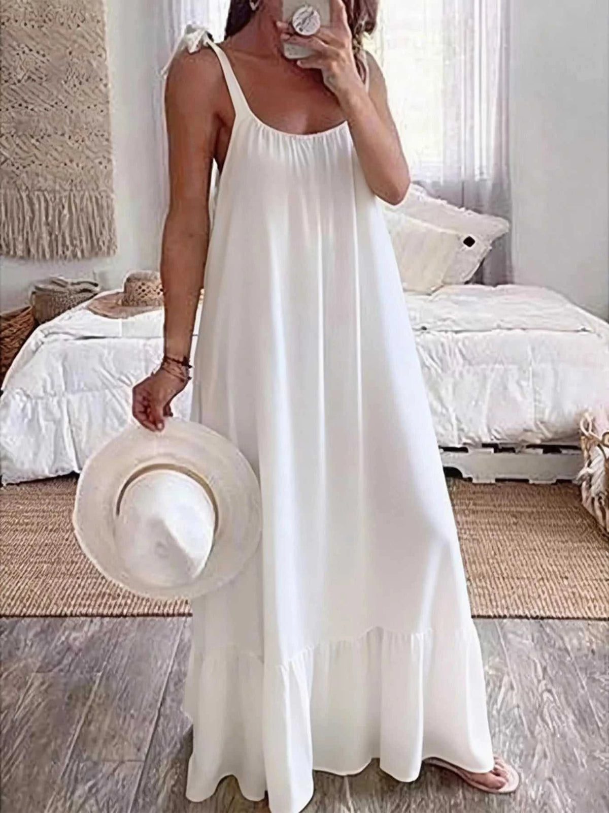 Sleeveless Tie Strap Flowy Maxi Dress 100100361101152 36 Affordable Fashion Under $100 Jerry's Apparel 
