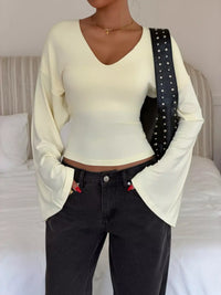 V-Neck Flare Sleeve T-Shirt 101001428330908 33 Affordable Fashion Under $100 Jerry's Apparel 
