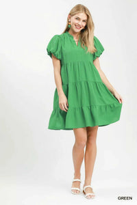 Umgee Puff Sleeve Tiered Babydoll Dress 100100343261912 55 Affordable Fashion Under $100 Jerry's Apparel 