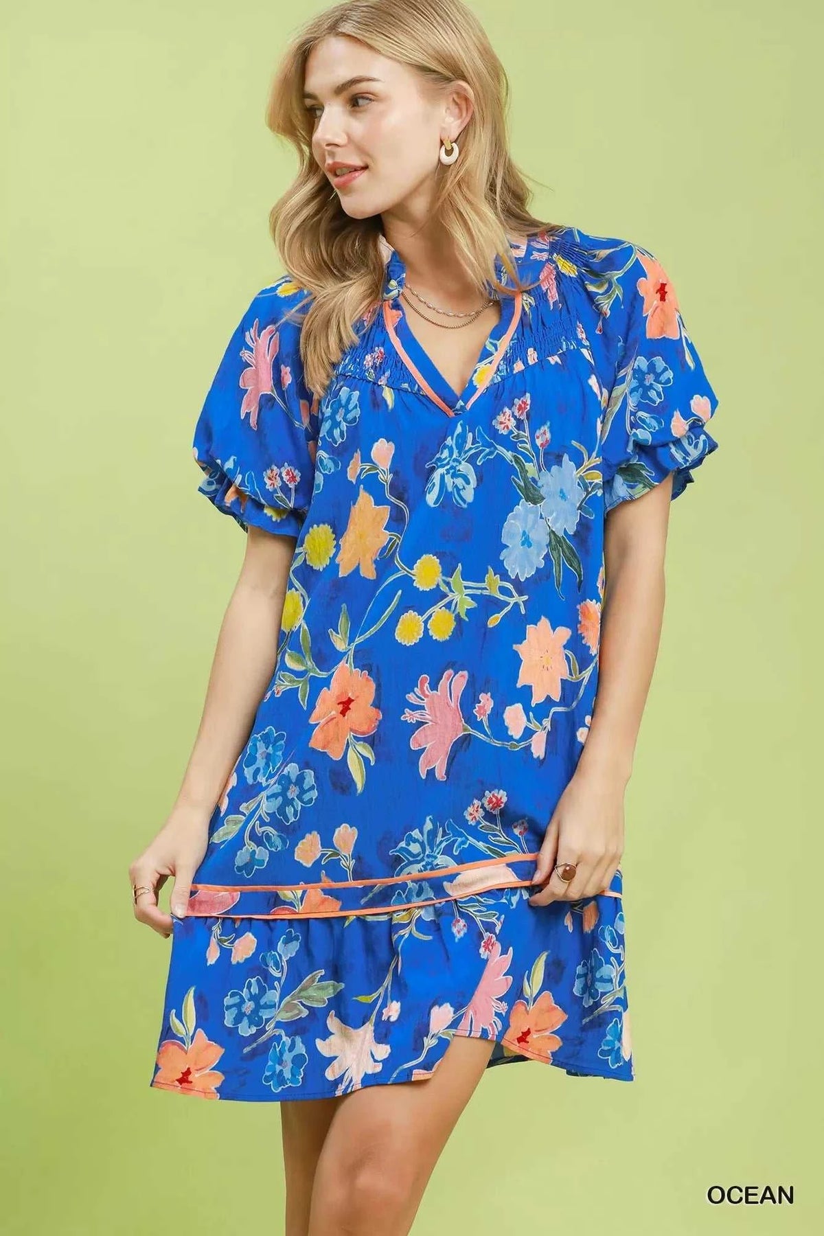 Umgee Floral Ruffle Hem Mini Dress 100100012841788 64 Affordable Fashion Under $100 Jerry's Apparel 