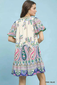 Umgee Paisley Flutter Sleeve Mini Dress 100100066471929 57 Gifts for Her Jerry's Apparel 