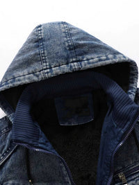 Men's Plus Size Zip Up Hooded Denim Jacket 100400617013607 115 Fashion Forward Plus Size Clothing Jerry's Apparel 