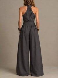 Full Size Halter Neck Wide-Leg Jumpsuit Plus Size 101001857800379 54 Affordable Fashion Under $100 Jerry's Apparel 