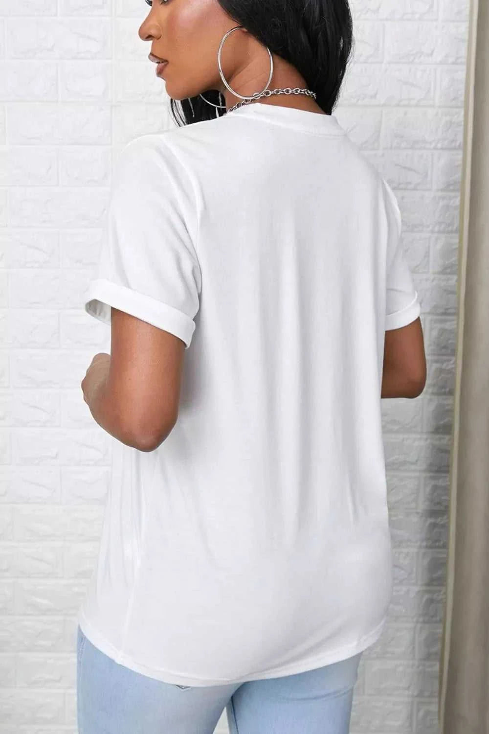 Round Neck Rolled Sleeve T-Shirt 100100679191849 23 Affordable Fashion Under $100 Jerry's Apparel 