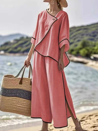 Full Size Contrast Trim Top and Wide Leg Pants Set Plus Size 101001301855619 43 Affordable Fashion Under $100 Jerry's Apparel 