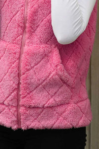 Fuzzy Plaid Texture Zip Up Vest Coat 100100915540550 35 Affordable Fashion Under $100 Jerry's Apparel 