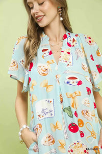Umgee Abstract Print Flutter Sleeve Midi Dress 100100376041265 60 Affordable Fashion Under $100 Jerry's Apparel 